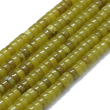 Honeyhandy Natural Korea Jade Beads Strands, Flat Round/Disc, 3.8~4.2x2~4.5mm, Hole: 0.8~1mm, about 152~180pcs/strand, 15.1~15.5 inch(38.5~39.5cm)