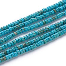 Honeyhandy Natural Howlite Beads Strands, Dyed & Heated, Heishi Beads, Flat Round/Disc, 4~4.5x2.5mm, Hole: 0.7mm, about 167pcs/strand, 15.43 inch(39.2cm)