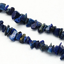 Honeyhandy Dyed Natural Lapis Lazuli Stone Bead Strands, Chip, 3~9x3~6x1~4mm, Hole: 1mm, about 350pcs/strand, 34.6 inch