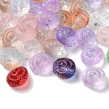 Honeyhandy Transparent Glass Beads, Snail, Mixed Color, 14x13x9mm, Hole: 1mm