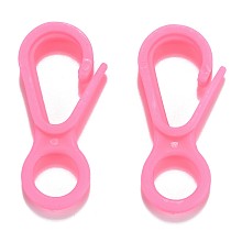 Honeyhandy Plastic Lobster CLaw Clasps, Pink, 33x15.5x4.5mm, Hole: 7.5mm