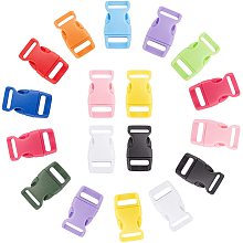 Pandahall Elite 12 Colors Plastic Buckles, 0.6 Inch Quick Side Release Buckles Replacement Double Adjustable Snap Clips for Paracord Bracelets Luggage Straps Pet Collar Backpack Webbing Belt (72pcs)