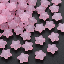 Honeyhandy Transparent Acrylic Beads, Imitation Jelly, Star, Pink, 10x10.5x6mm, Hole: 1.6mm, about 1690pcs/500g