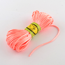 Honeyhandy Polyester Rattail Satin Cord, for Chinese Knotting, Jewelry Making, Light Salmon, 2mm, about 21.87 yards(20m)/bundle, 6bundles/bag