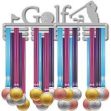 CREATCABIN Medal Holder Sport Golf Lawn Ball Athlete Awards Display Stand Wall Rack Mount Hanger Decor for Champions Home Badge 3 Rung Medalist Gymnastics Over 60 Medals Olympic Games 15.7x5.9inch