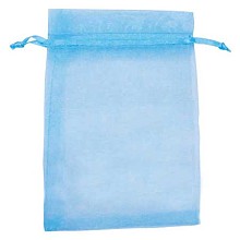 Honeyhandy Organza Gift Bags with Drawstring, Jewelry Pouches, Wedding Party Christmas Favor Gift Bags, Sky Blue, 18x13cm