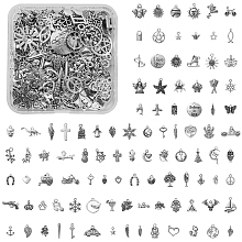 Honeyhandy Tibetan Style Alloy Pendants, Mixed Shapes, Antique Silver, 74x73x25mm, 100pcs/box