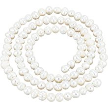 NBEADS 95 Pcs Natural Freshwater Shell Beads, 4mm Natural Pearl Beads Strands Polished Round Loose Beads for Jewelry Craft Making, Hole 0.8mm