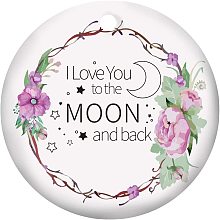 SUPERFINDINGS I Love You to The Moon and Back Wall Decor Romantic Theme Ornament Hanging Ornament Porcelain Pendants for Home Indoor Outdoor Decor, Double-Sided Printed, 3inch