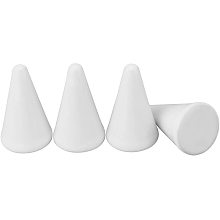 FINGERINSPIRE 4Pcs Porcelain Ring Holder Tower White Ceramic Cone Shape Decorative Display Stand for Jewelry Display Porcelain Ring Setting for Jewelry Wedding Ring (1"x2"/3x5cm)