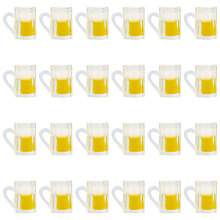 Gorgecraft 24Pcs Transparent Resin Charms, Imitation Drink, Draft Beer Cup, Yellow, 15x10x15mm, Hole: 3x5mm, 24pcs