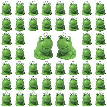 Honeyhandy 50Pcs Opaque Resin Pendants, 3D Frog Charms, with Stainless Steel Color Tone 304 Stainless Steel Loops, Green, 20x14x15mm, Hole: 1.8mm