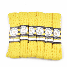 Honeyhandy Polypropylene Fiber Ribbons, Wave Shape, Yellow, 7~8mm, 15yard/bundle, 6bundles/bag