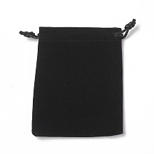 Honeyhandy Velvet Packing Pouches, Drawstring Bags, Black, 12~12.6x10~10.2cm