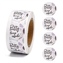 Honeyhandy Pretty Things Inside Stickers, Adhesive Roll Sticker Labels, for Envelopes, Bubble Mailers and Bags, Mixed Color, 25mm, 500pcs/roll