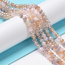 Honeyhandy Glass Beads Strands, Faceted, Rondelle, PeachPuff, 4~4.5x3.5mm, Hole: 1mm, about 121~127pcs/strand, 16.61inch~17.20 inch(42.2~43.7cm)