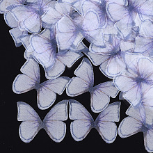 Honeyhandy Organza Fabric, For DIY Jewelry Making Crafts, Butterfly, Lilac, 36x42mm