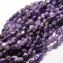 Natural Amethyst Nuggets Beads Strands, 5~10x6~7x3~7mm, hole: 1mm, about 14.9 inch~15.7 inch