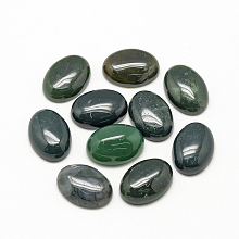 Honeyhandy Natural Agate Cabochons, Oval, Dark Green, 18x13x5mm