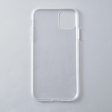 Honeyhandy Transparent DIY Blank Silicone Smartphone Case, Fit for iPhone11(6.1 inch), For DIY Epoxy Resin Pouring Phone Case, White, 15.4x7.7x0.9cm