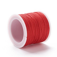 Honeyhandy Braided Nylon Thread, DIY Material for Jewelry Making, Red, 0.8mm, 100yards/roll