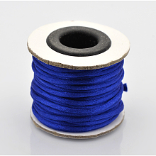 Honeyhandy Macrame Rattail Chinese Knot Making Cords Round Nylon Braided String Threads, Blue, 2mm, about 10.93 yards(10m)/roll