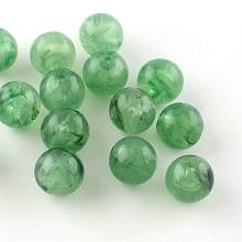 Honeyhandy Round Imitation Gemstone Acrylic Beads, Medium Sea Green, 8mm, Hole: 2mm