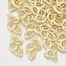 NBEADS Alloy Pendants, Leaf, Light Gold, 27x16.5x3mm, Hole: 1.8mm