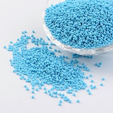 FGB 11/0 Baking Paint Glass Seed Spacer Beads, Sky Blue, 2x1.5mm, Hole: 0.7mm, about 2840pcs/50g