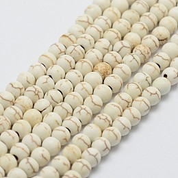 ARRICRAFT Synthetic Magnesite Bead Strands, Round, 4mm, Hole: 1mm, about 100pcs/strand, 14 inches