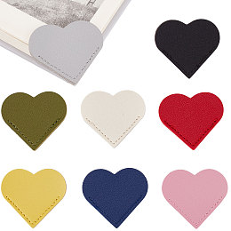 GORGECRAFT 16Pcs Heart PU Leather Bookmark Handmade Corner Page Marker Reading Book Mark Paper Document File Clips Accessories Prevent Books Curling for Binder Book Lovers Women Men Teachers Students