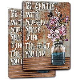 GLOBLELAND 2PCS Vase Vintage Metal Tin Sign Restroom Sign Be Gentle with Yourself You are Doing The Best You Can Decor Home and Business Plaques Wall Sign 7.8×11.8inch