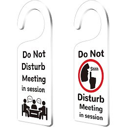 CHGCRAFT 2Pack Do Not Disturb Door Sign Acrylic Notice Door Hanger Sign Door Handle Hangings Sign Door Handle Decorations Sign for Home Work Office Schools Business Conference Room Meeting In Session