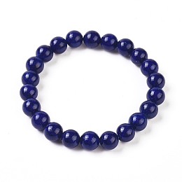 Honeyhandy Natural Lapis Lazuli Round Bead Stretch Bracelets, 55mm, 2-1/8 inch(5.5cm), Beads: 8~9mm