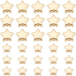 Arricraft 400 Pcs Star Spacer Beads, 2 Sizes Tiny Star Charms Beads with Hole Golden CCB Plastic Loose Pendants for DIY Crafts Necklack Jewelry Earring Making