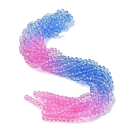 Transparent Painted Glass Beads Strands, Faceted, Rondelle, Colorful, 6x5mm, Hole: 1mm, about 80pcs/strand, 16.54''(42cm)