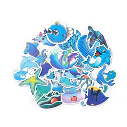 Honeyhandy Colorful Cartoon Stickers, Vinyl Waterproof Decals, for Water Bottles Laptop Phone Skateboard Decoration, Ocean Themed Pattern, 5.1x3.7x0.02cm, 49pcs/bag