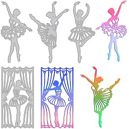 GLOBLELAND 4Pcs Ballerina Metal Cutting Dies Elegant Women Die Cuts for DIY Scrapbooking Wedding Birthday Valentine's Day Cards Making Album Envelope Decoration,Matte Platinum