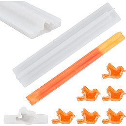 GORGECRAFT Silicone Bird Tube Embed Soap Candle Column Round Molds Making Supplies Tools for DIY Craft Dessert Clay Party Decoration (Clear)