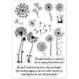 GLOBLELAND Dandelion Clear Stamps Transparent Silicone Stamp for Card Making Decoration and DIY Scrapbooking