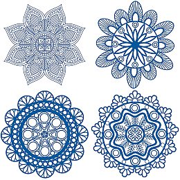 GORGECRAFT 4PCS Flower of Life Window Decals Static Glass Sliding Door Sticker Clings Non Adhesive Vinyl Film Home Decals for Windows Prevent Stop Birds Dogs Pets Strikes