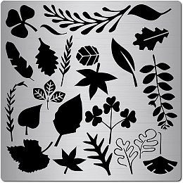 GORGECRAFT 6.3 Inch Metal Leaf Stencil Stainless Steel Maple Tropical Leaves Painting Reusable Template Journal Tool for Painting, Wood Burning, Pyrography and Engraving