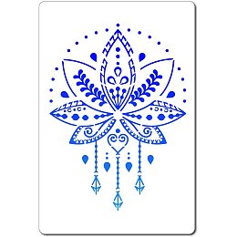 GORGECRAFT 8"X12"Lotus Flower Stencil Mandala Yoga Templates Reusable Plastic Drawing Painting Stencils Template for Painting on Card Wall Fabric Tile Canvas Crafts DIY Home Decor