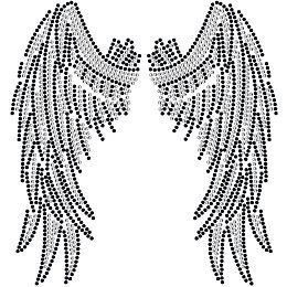 SUPERDANT Rhinestone Iron on Hotfix Transfer Decal Angel Wing Print White Bling Patch Clothing Repair Applique T-Shirt Vest Shoes Hat Jacket Decor Clothing DIY Accessories