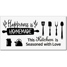 CREATCABIN Kitchen Wall Stickers Large Decals Dining Room Sign Decor Quotes Vinyl for Home Kitchen Dining Room 23 x 12 Inch(Black)-Happiness is Homemade This Kitchen is Seasoned with Love