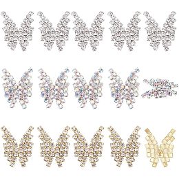 15 Pcs Crystal Rhinestone Butterfly Embellishments Buttons, 3 Colors Zinc Alloy Crystal Butterfly Buttons Sew on Buttons for Shoe Clothing Wedding Dress Decoration(Hole: 1.2mm)