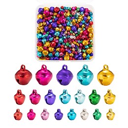 ARRICRAFT Christmas Aluminum Bell Charms, Mixed Color, 800Pcs/Box