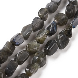 Natural Black Labradorite Beads Strands, Nuggets, 6~10.5x6~7.5x4~5mm, Hole: 0.8mm, about 50pcs/strand, 15.94''(40.5cm)