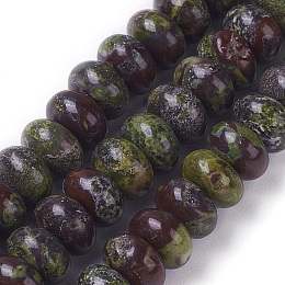 Honeyhandy Natural Dragon Blood Beads Strands, Rondelle, 8~8.4x5~5.5mm, Hole: 0.8mm, about 73pcs/strand, 15.27 inch~15.35 inch(38.8~39cm)