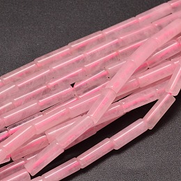 Honeyhandy Natural Rose Quartz Column Beads Strands, 13~14x4~5mm Hole: 1mm, about 28pcs/strand, 15.2 inch